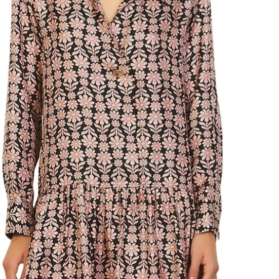 Sandro Paris Clothilde Floral-Print Silk Dress Size 38